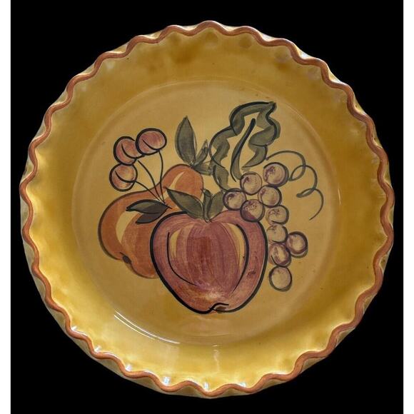 Los Angeles Potteries 9" Pie Plate Fruit Pattern 1970’s Era 1971 ovenware 630 - Picture 7 of 7